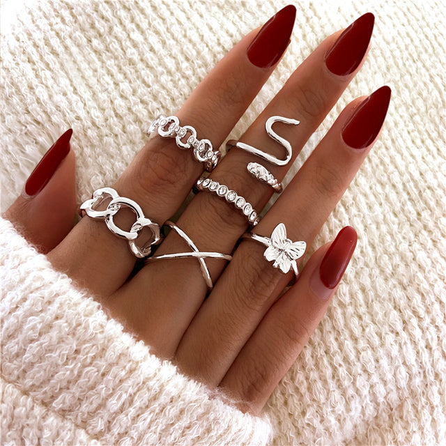 Silver-Plated Alloy Stylish Contemporary Stackable Ring - The Pari | Grocsy