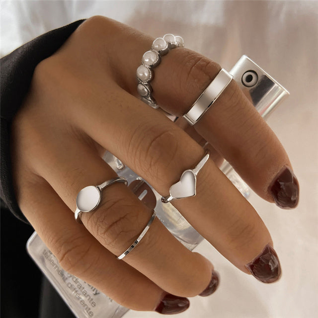 Silver-Plated Alloy Stylish Contemporary Stackable Ring - The Pari | Grocsy