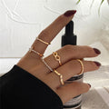 Gold-Polished Alloy Stylish Contemporary Stackable Ring - The Pari | Grocsy