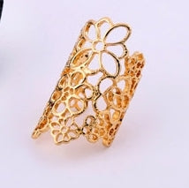 Gold-Polished Alloy Golden Mughlai Ring - The Pari | Grocsy