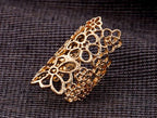 Gold-Polished Alloy Golden Mughlai Ring - The Pari | Grocsy