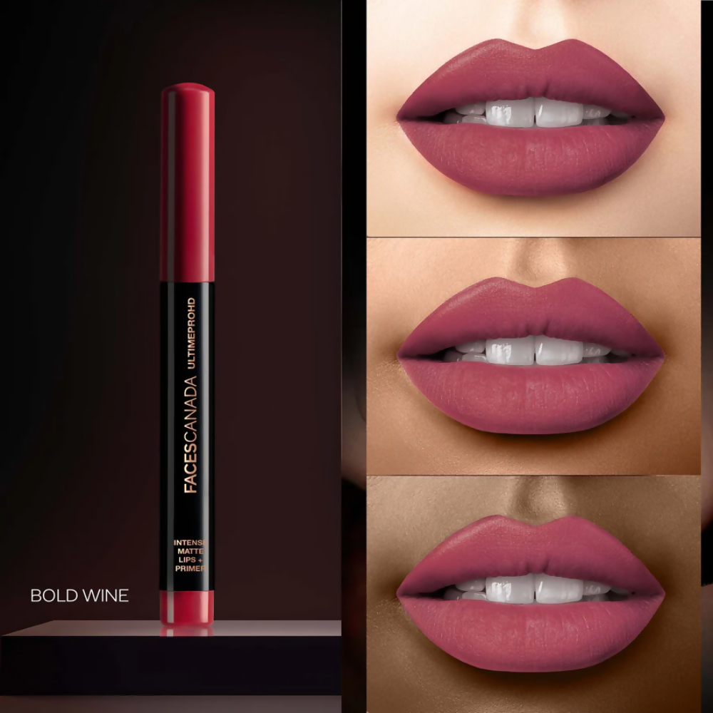 Faces Canada Ultime Pro HD Intense Matte Lips + Primer - Bold Wine 11 | Grocsy