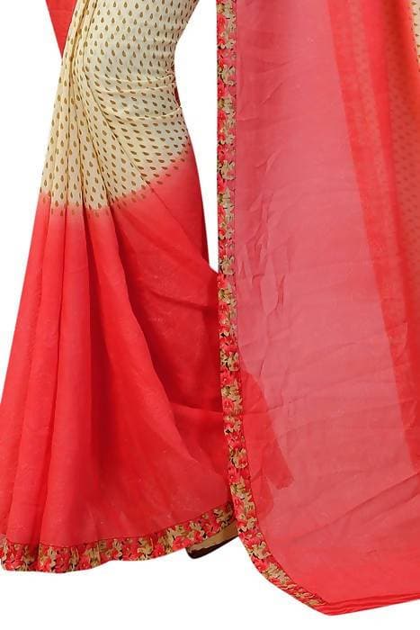 Vamika Red Georgette Printed Contemporary Saree (PADING RED) | Grocsy