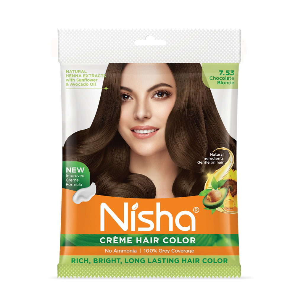 Nisha Creme Hair Color for Women - Chocolate-Blonde | Grocsy