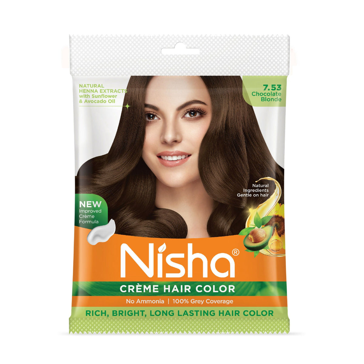 Nisha Creme Hair Color for Women - Chocolate-Blonde | Grocsy
