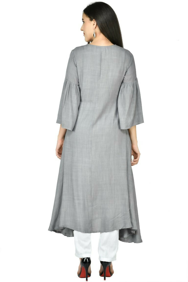 Joban Fashion Grey Cotton Rayon Kurta Set | Grocsy