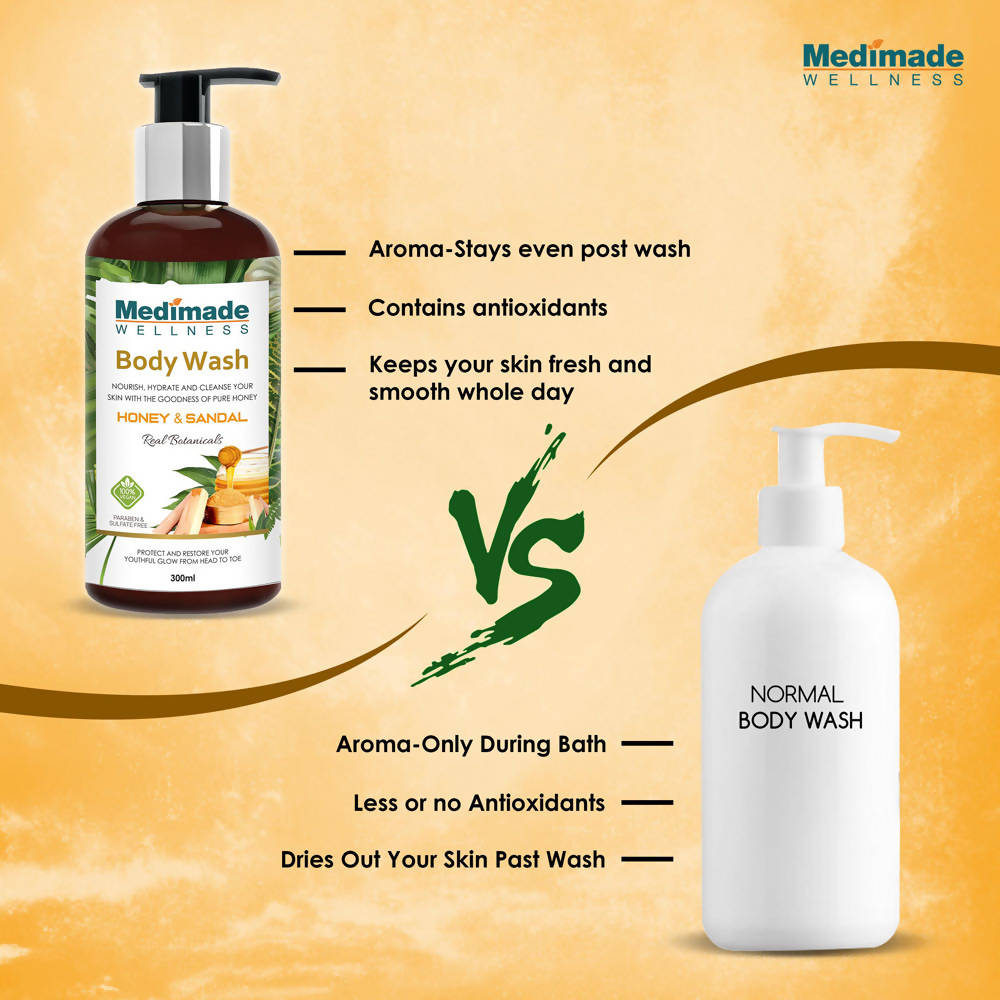 Medimade Wellness Honey & Sandal Body Wash | Grocsy