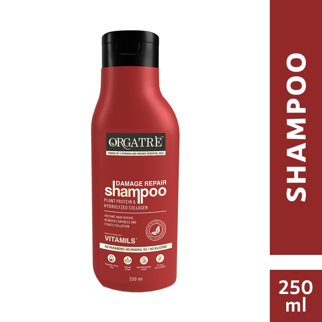 Orgatre Damage Repair Shampoo For Women & Men For Rough Dull & Damaged Hair With Protein & Hydrolyzed Collagen | Grocsy