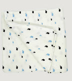 Kindermum Organic Cotton Muslin Swaddle Blanket 110 Cm X 110 Cm - Set Of 2 - Bear And Whale | Grocsy