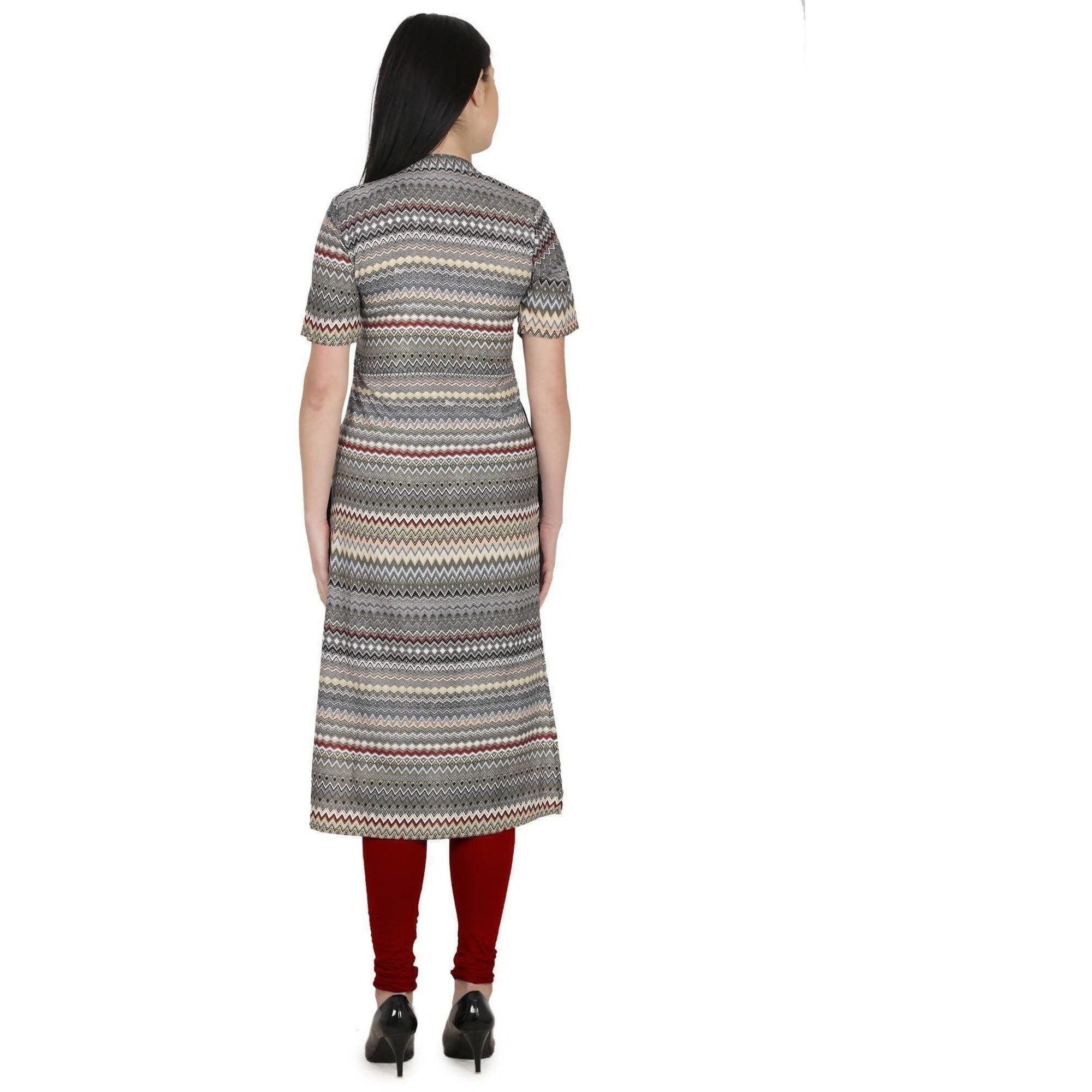 Kanoor Garments Women's Black Straight Collar Neck Kurti | Grocsy