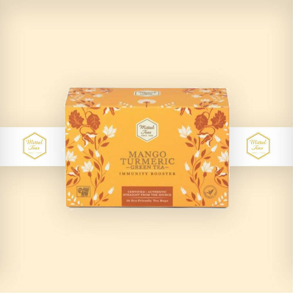 Mittal Teas Mango Turmeric Green Tea - Eco Friendly Bags | Grocsy