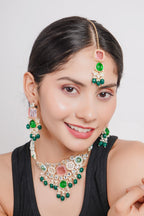 Divisha Alloy Gold-plated Trendy Multicolour Choker Pearl Jewellery Set | Grocsy