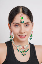 Divisha Alloy Gold-plated Trendy Multicolour Choker Pearl Jewellery Set | Grocsy