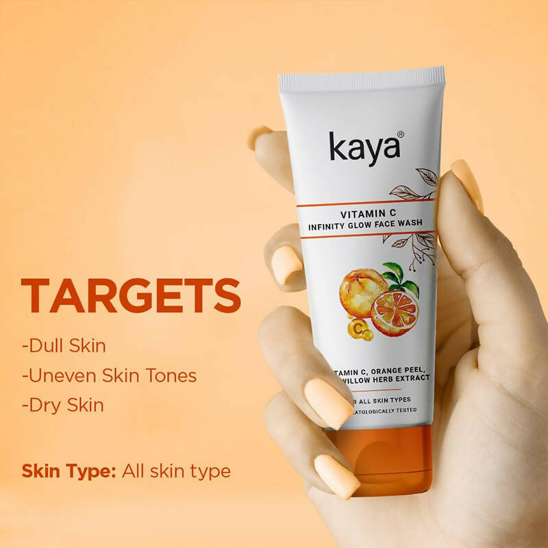 Kaya Skin Awakening Rinse Face Wash with Niacinamide, Vitamin C, A & E for All Skin Types | Grocsy