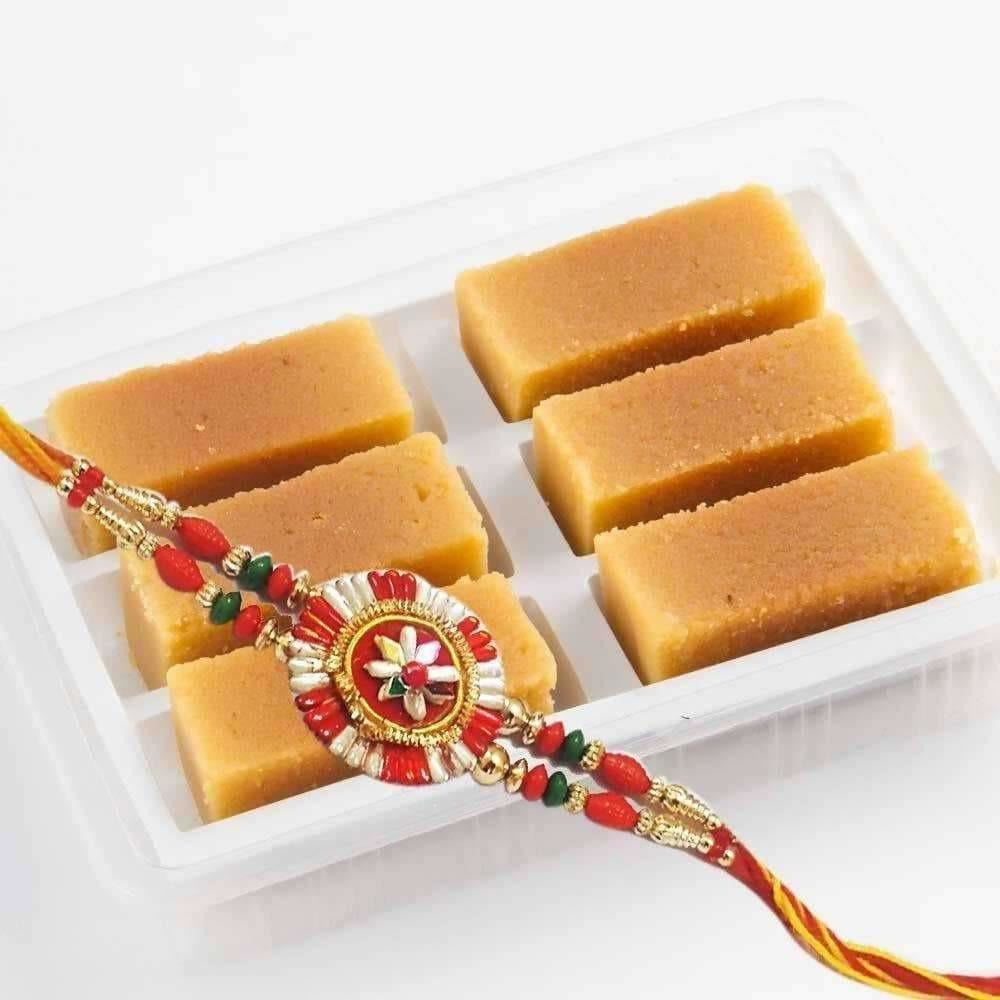 Fancy Rakhi with Mysorepak | Grocsy