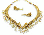 Jewel City Antique Gold Plated Elephant Temple Jewelry Set Traditional Indian Choker Necklace & Earrings for Wedding & Festivals | Grocsy