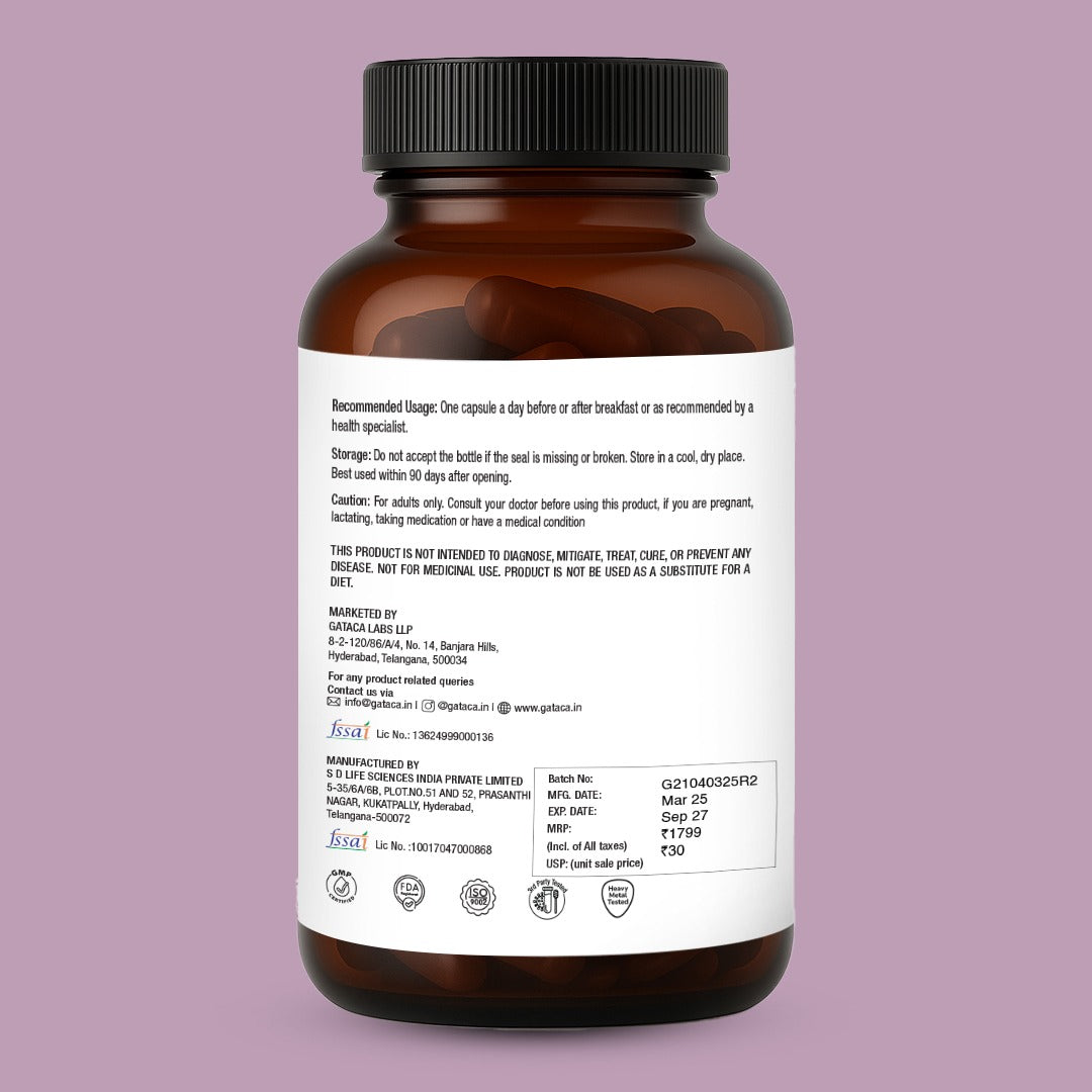 GATACA Pure Trans-Resveratrol - 250 mg Capsules for More Repair, Better Heart, More Life | Grocsy
