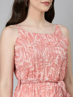 Souchii Peach Floral Fit & Flare Maxi | Grocsy