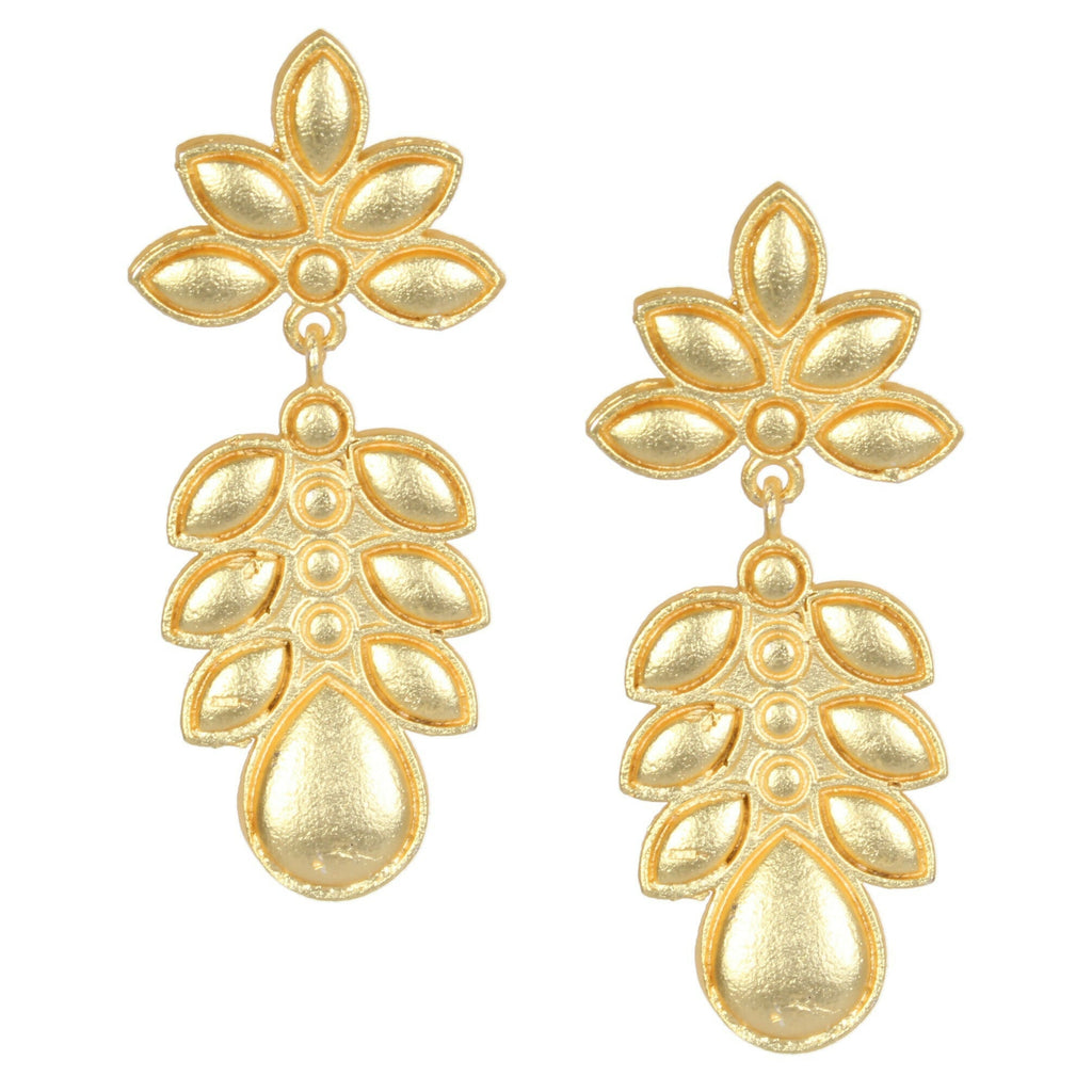 Joban Fashion Women Matte Gold Brass Earrings | Grocsy