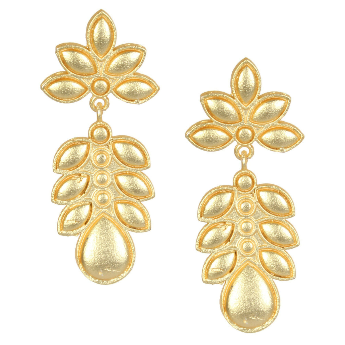 Joban Fashion Women Matte Gold Brass Earrings | Grocsy