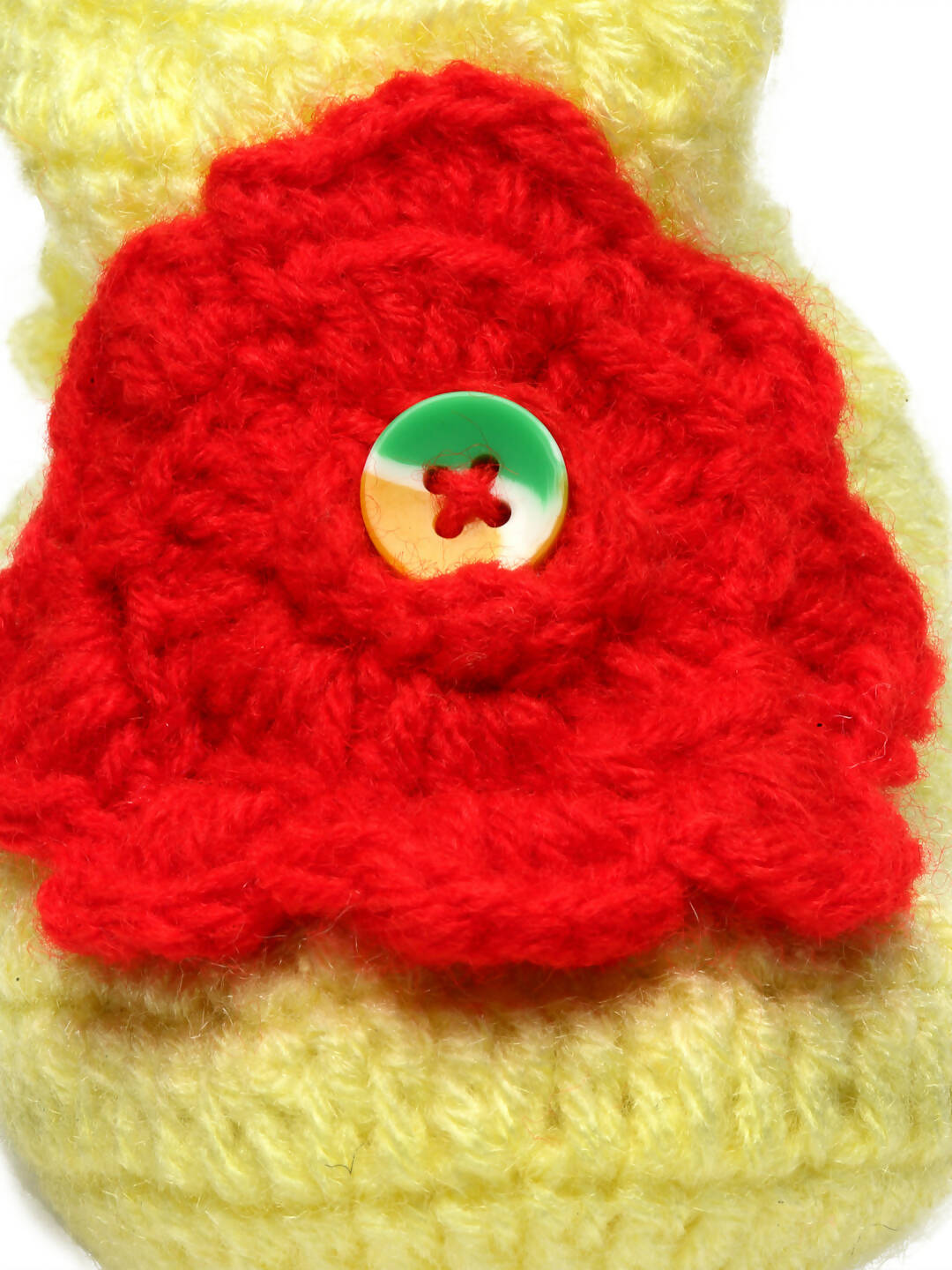 Chutput Kids Woollen Hand Knitted Flower Detailed Booties - Yellow | Grocsy