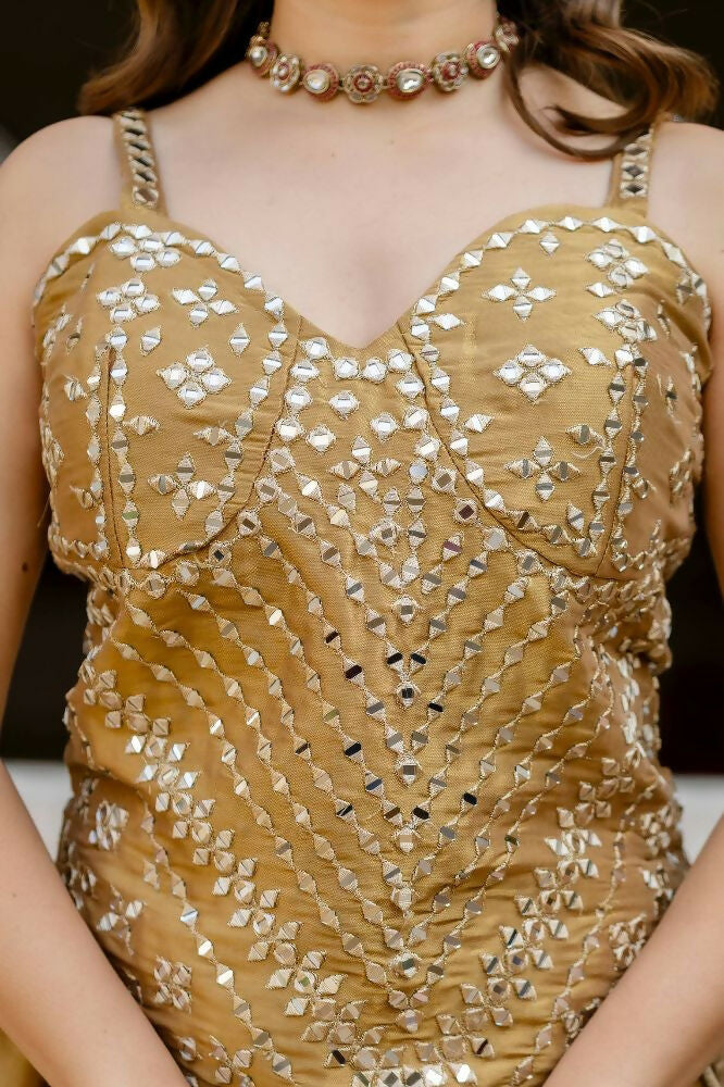 Teeya Creation Multi Color Pure Banarasi Viscose Designer Mirror Work Lehenga Choli | Grocsy