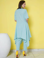 Women Republic Light Blue Cotton Kurta Set | Grocsy