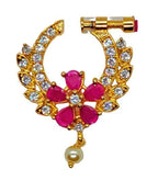 AD Ruby Floral Nose Ring | Grocsy