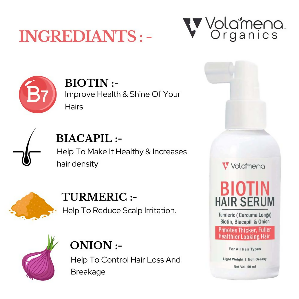 Volamena Biotin Hair Serum Promotes Thicker | Grocsy