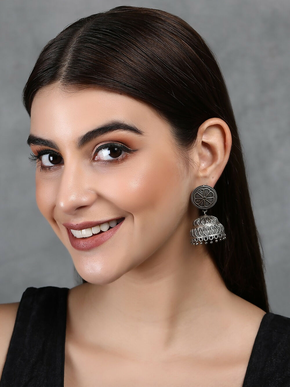 Joban Fashion Women Silver Tone Brass Brass Jhumka | Grocsy