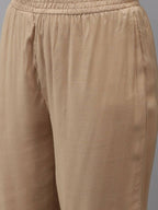 Yufta Women Beige & Charcoal Grey Ethnic Motifs Embroidered Kurta with Trouser & Dupatta | Grocsy