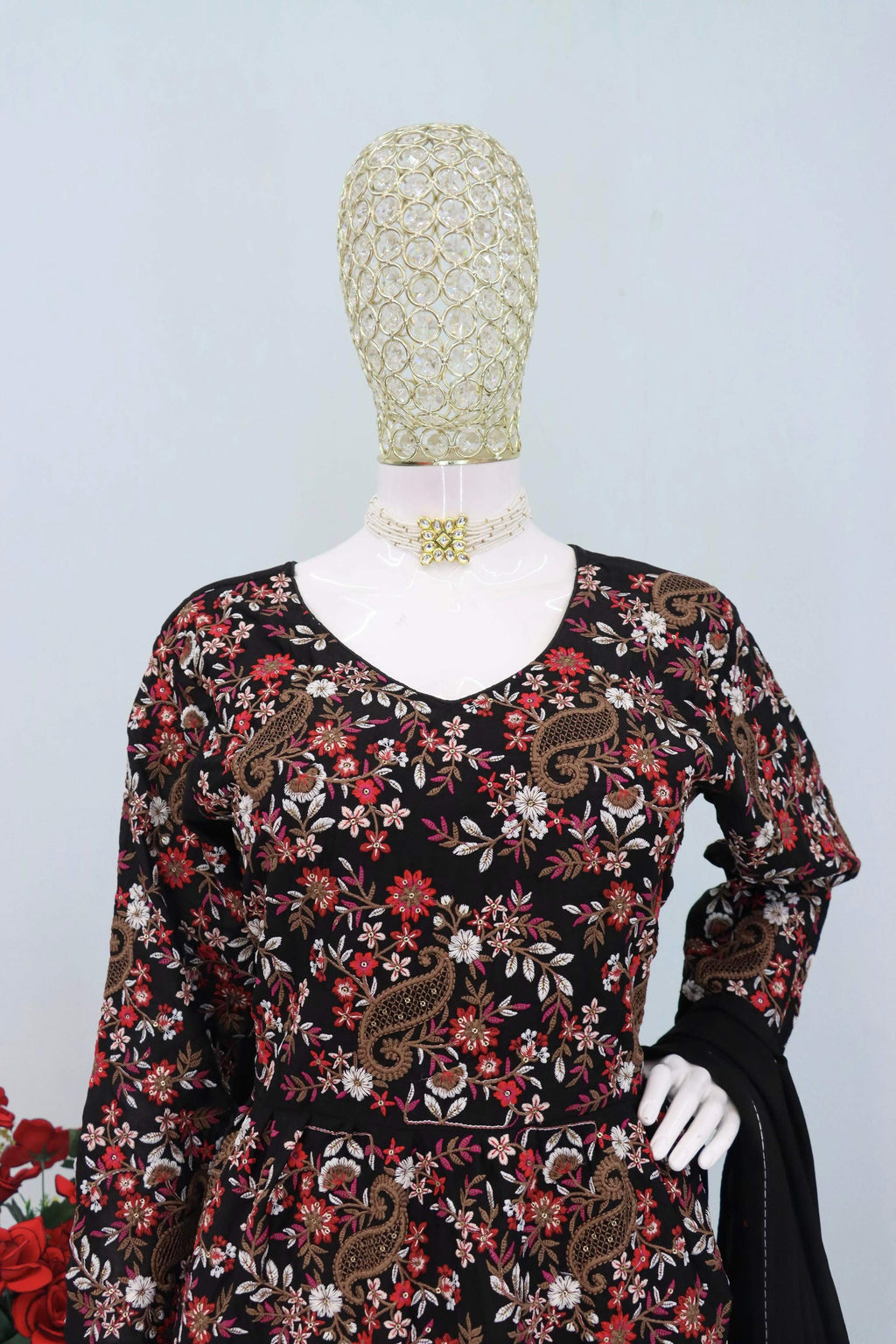 Anaita Black Chiffon Embroidered With Sequins Work Salwar Suit | Grocsy