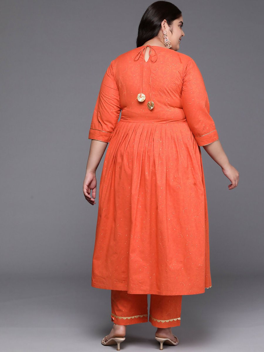 Ahalyaa Women's Traditional wear Kurta Set - Orange | Grocsy