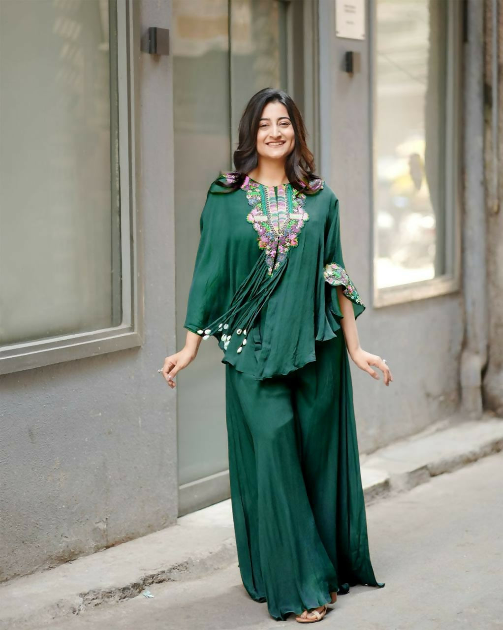 Joban Fashion Rama Chinon Embroidery Sequence Work Readymade Kurta Set | Grocsy