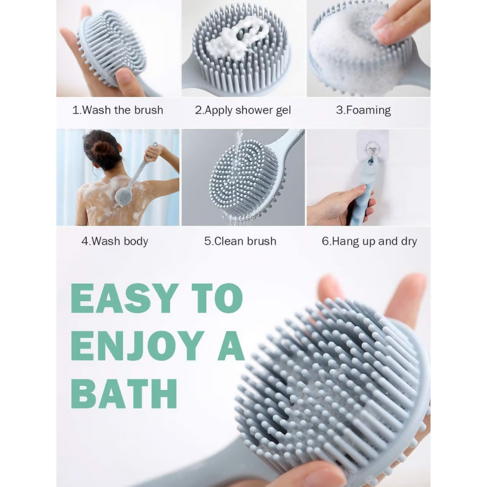 Bronson Professional Back Cleansing Scrubber Silicone Bath Brush | Grocsy