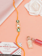 Designer kundan Rakhi - Ruby Raang | Grocsy
