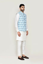 Joban Fashion White Colored Cotton Based Printed Work Men's Jacket | Grocsy