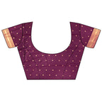 Joban Fashion Maroon Banarasi Soft Silk Woven Saree | Grocsy