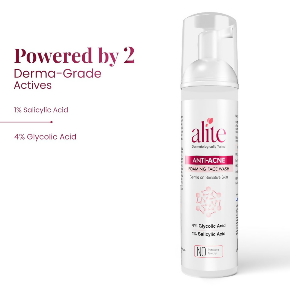 Alite Anti Acne 5-in-1 Foaming Face Wash with 4% Glycolic Acid & 1% Salicylic Acid | Grocsy
