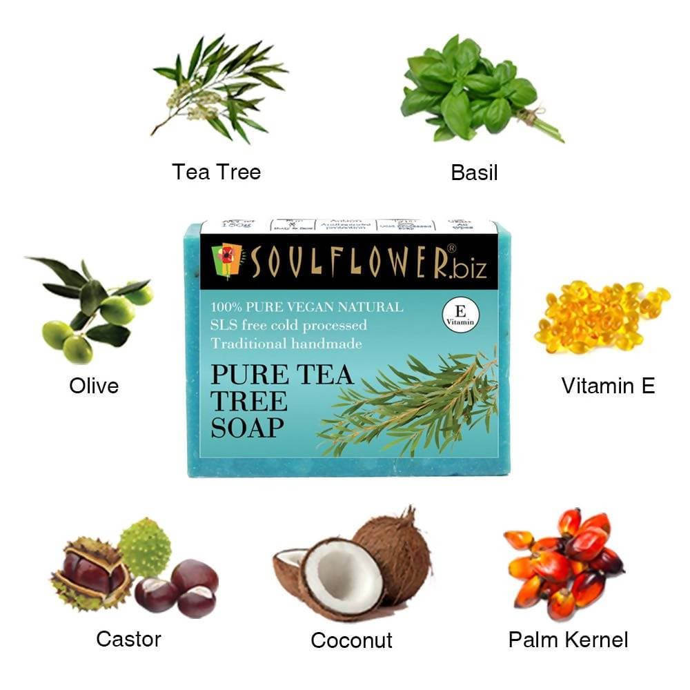 Soulflower Pure Tea Tree Handmade Soap | Grocsy