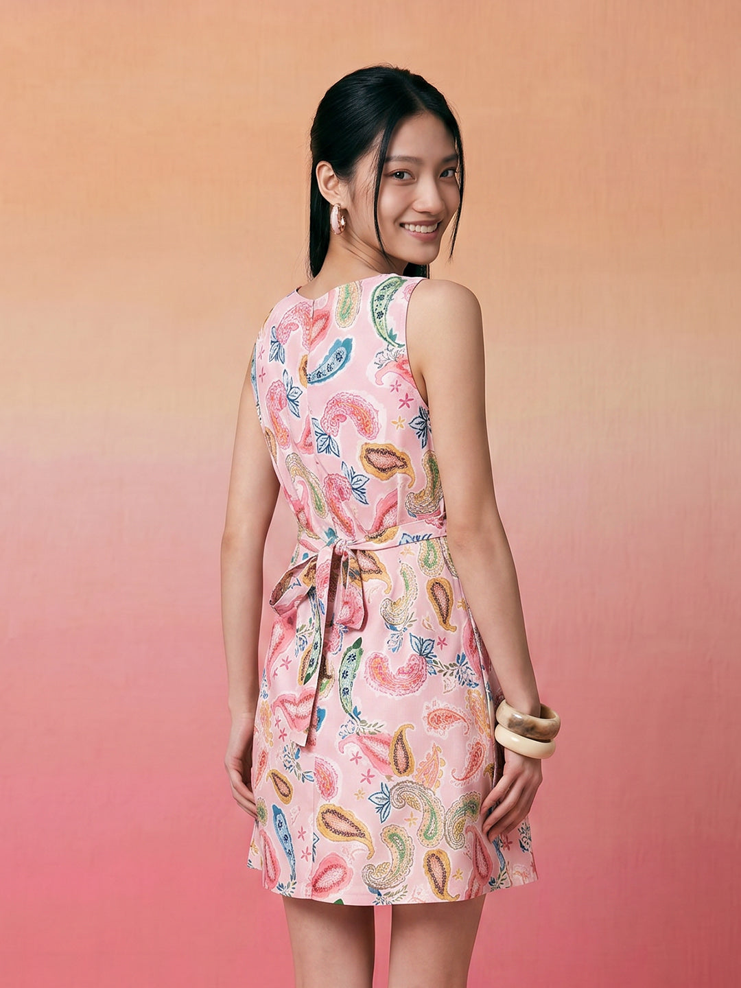 Janasya Baby Pink Wrap Rayon Blend Dress | Grocsy
