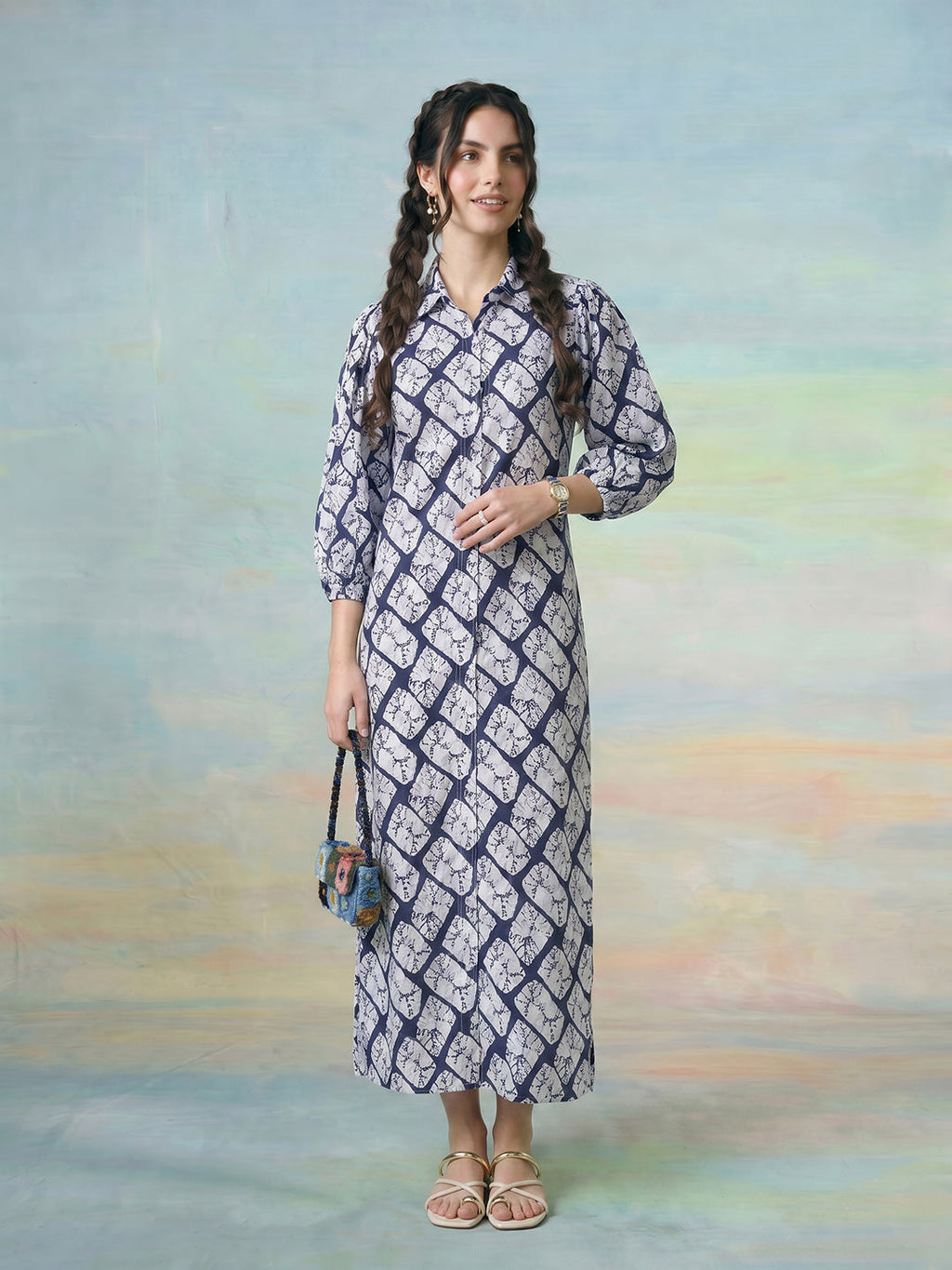 Janasya White Straight Rayon Blend Dress | Grocsy