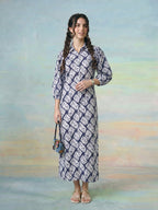 Janasya White Straight Rayon Blend Dress | Grocsy