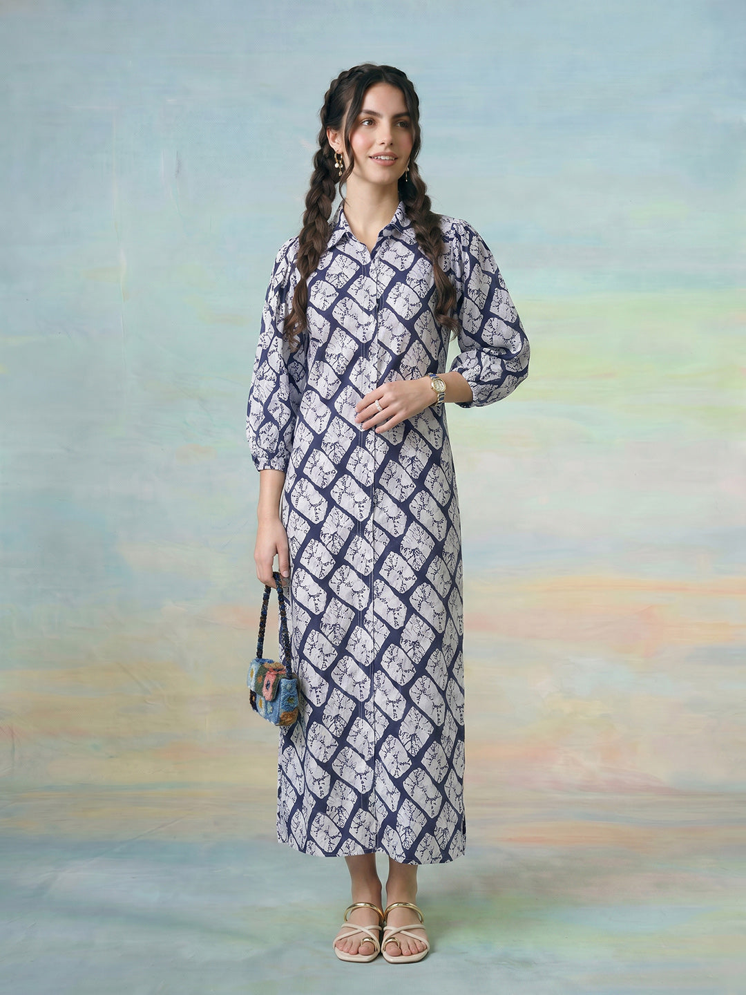 Janasya White Straight Rayon Blend Dress | Grocsy