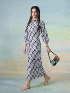 Janasya White Straight Rayon Blend Dress | Grocsy