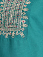 Janasya Teal Straight Cotton Blend Kurta,Bottom & Dupatta | Grocsy