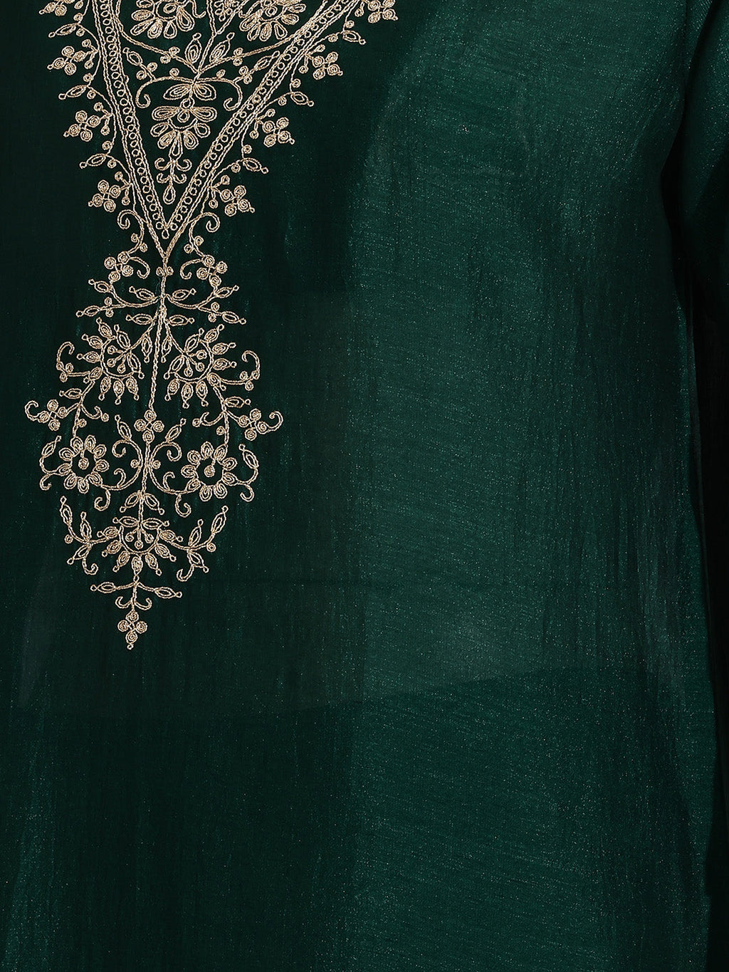 Janasya Dark Green Straight Silk Blend Kurta,Bottom & Dupatta | Grocsy
