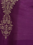Janasya Purple Straight Silk Blend Kurta,Bottom & Dupatta | Grocsy