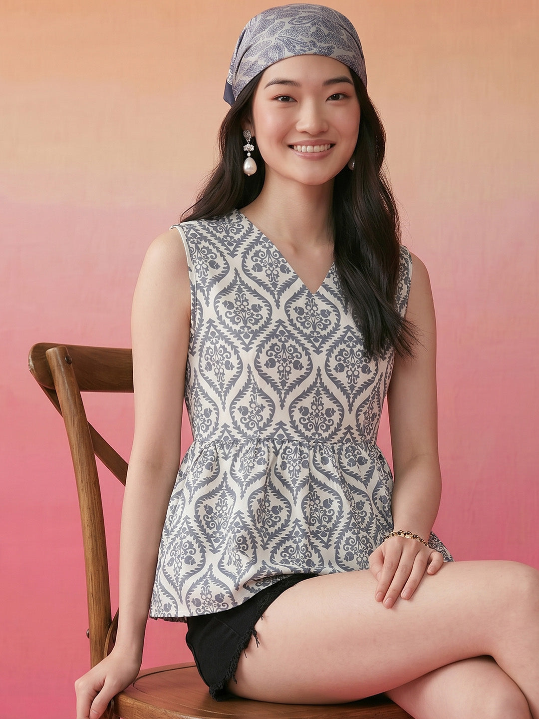 Janasya Off White A-Line Crepe Top | Grocsy