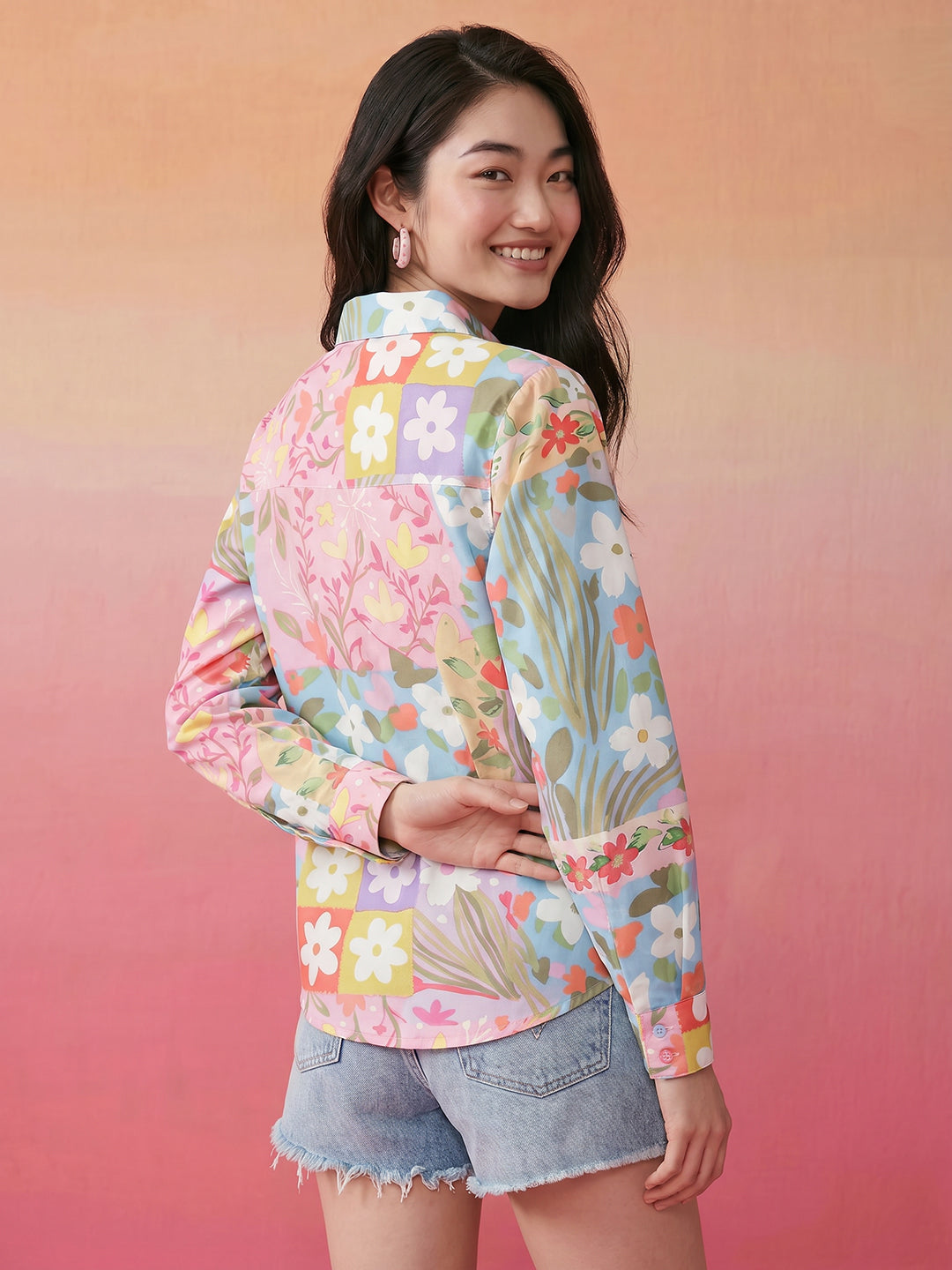 Janasya Multi Shirt Crepe Top | Grocsy